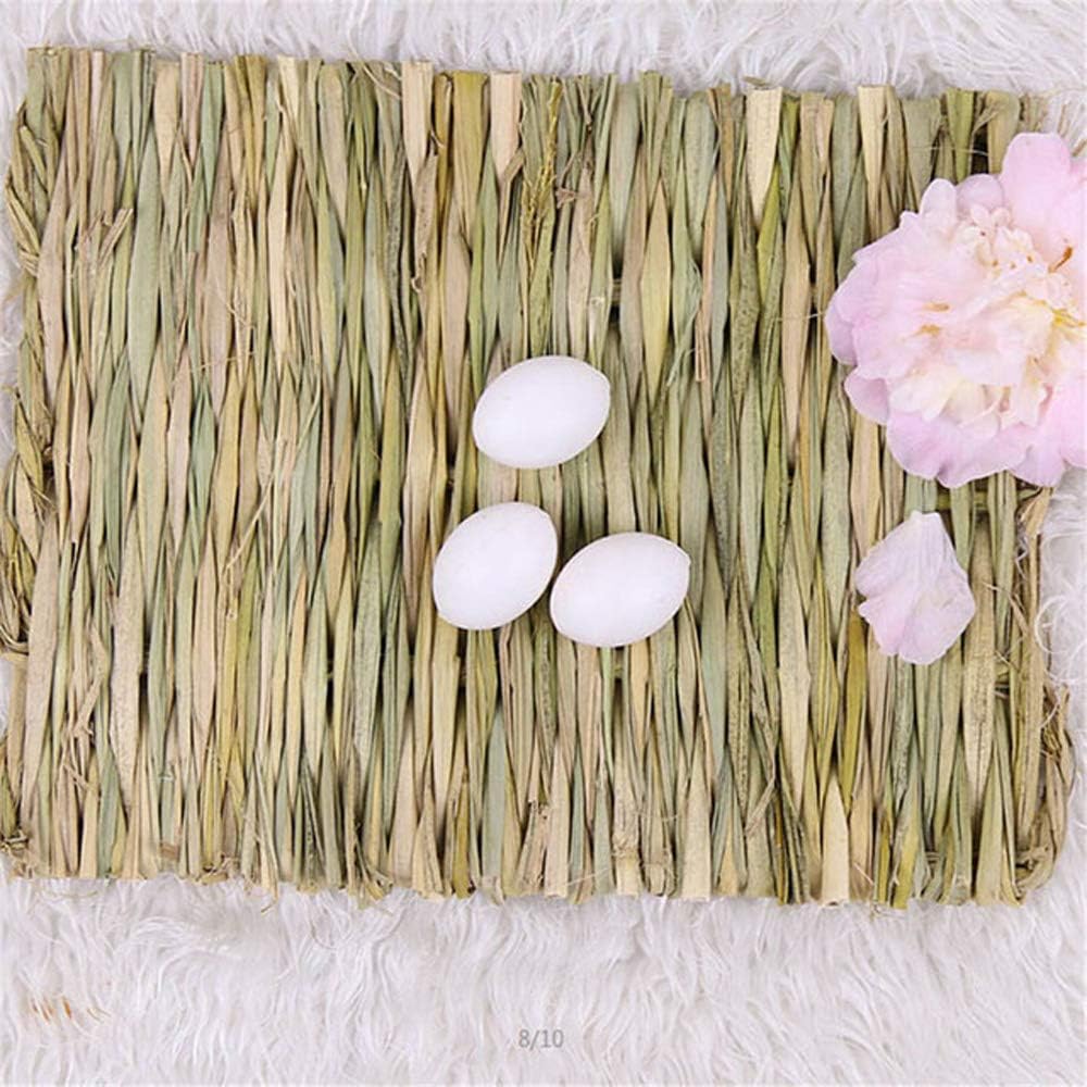 Free Sample Grass Mat Rabbit Bunny Natural Straw Woven Bed Small Animal Cages Hay Mat Sleeping Strawgrass Mat Chew Toys