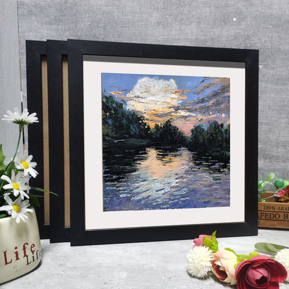 3Pcs Square Wall Hanging 20X20 25X25cm Wood Picture Frame Stand For Pictures Photo Decor Commemorative Gift H260306