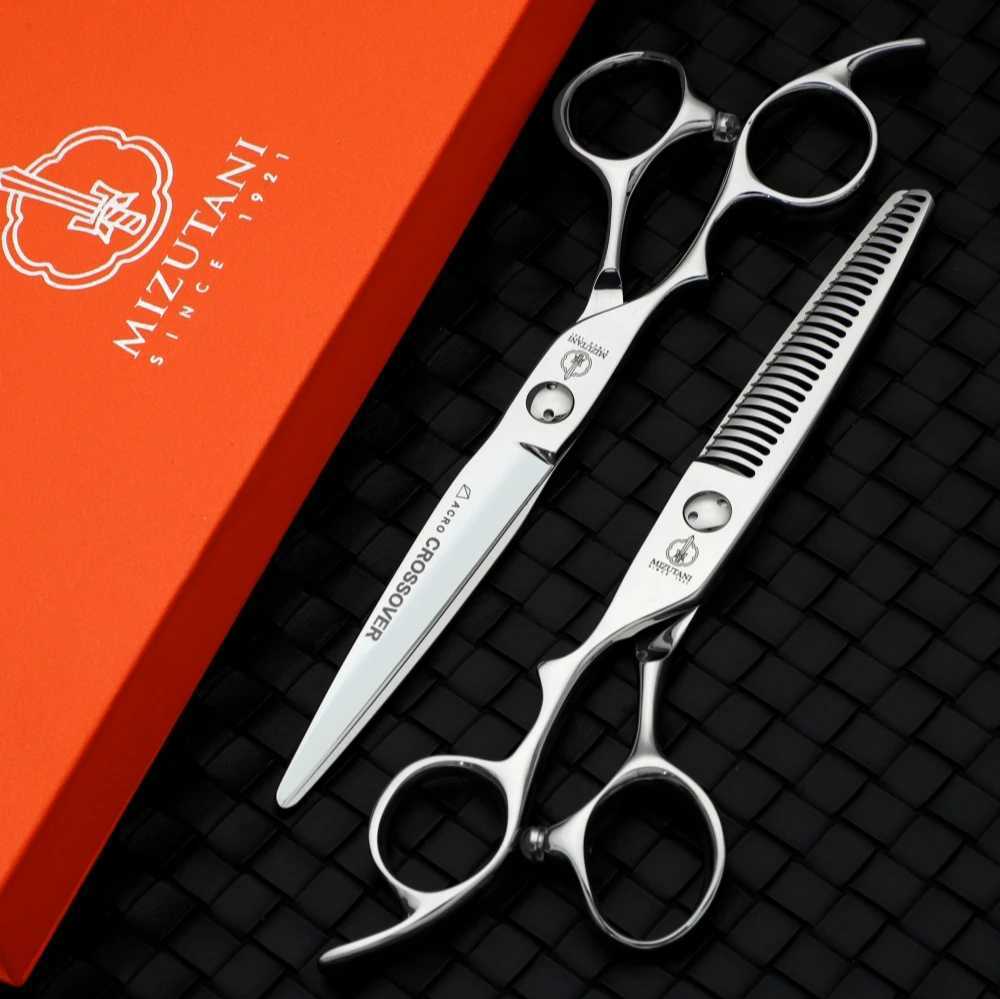 Hair Scissors Mizutani Left Hand Professional Barber Left Hand Tool 440C 6-6.5-6.8 inch Thin Razor Q240521