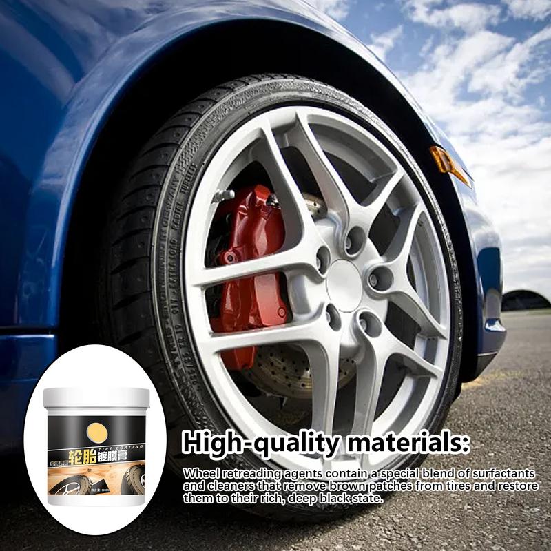 Tire Coating Wax Shine Auto Tire Crystal Gloss Paste Black Wax Tire Care Retreading Wax For Trucks SUVs RVs Sedans And Mini Cars