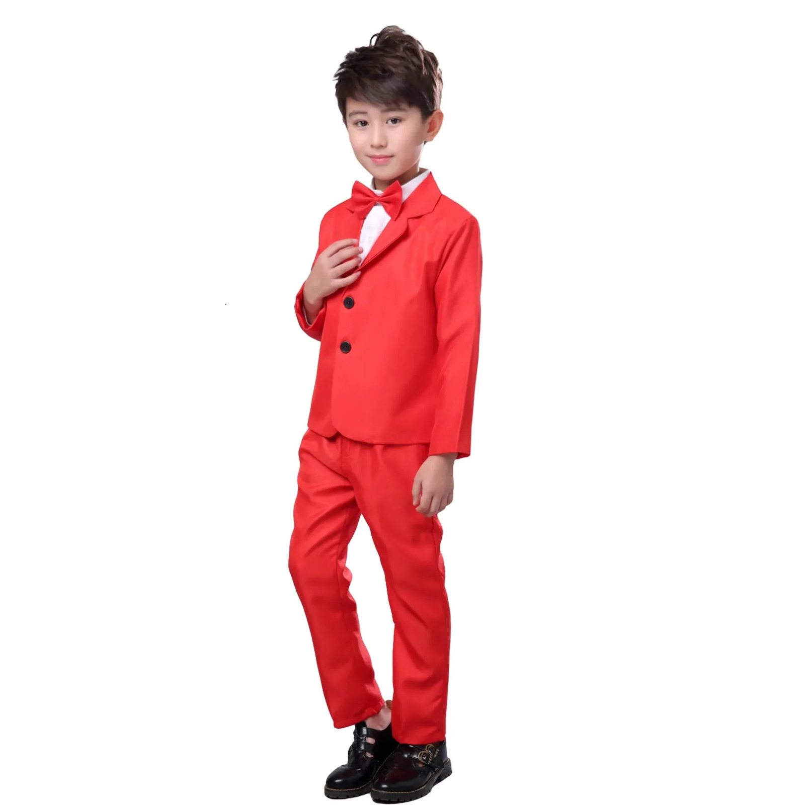 LOlanta 5Pcs Kids Boys Plain Suit Formal Attire Gentleman Blazer Clothing Set for Birthday Party Wedding 240521