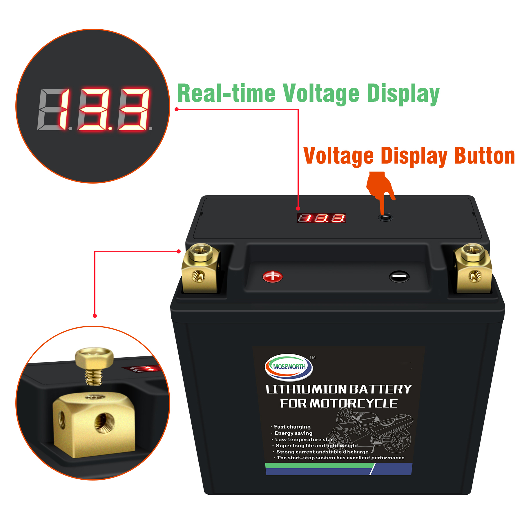 30L-BS 12V Motorcycle Battery with BMS LiFePO4 lithium Portable Rechargeable Battery Jump Starter For Electric Moped ATV UTV