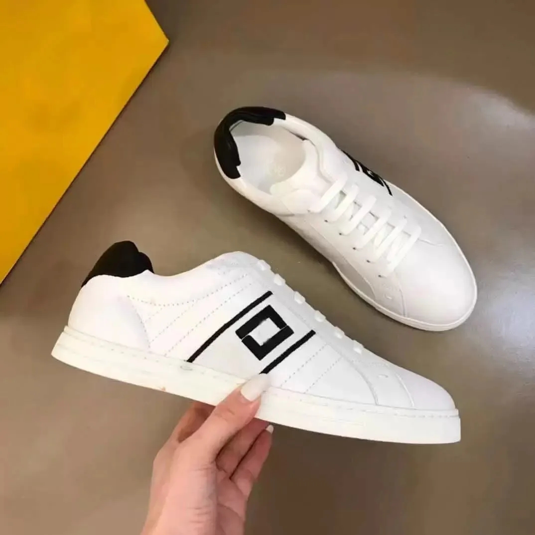2024 Elegant Men Sneakers Shoes Perfect Calfskin Nappa Portofino Trainers White Black Leather Casual Walking Famous Sports 38-45