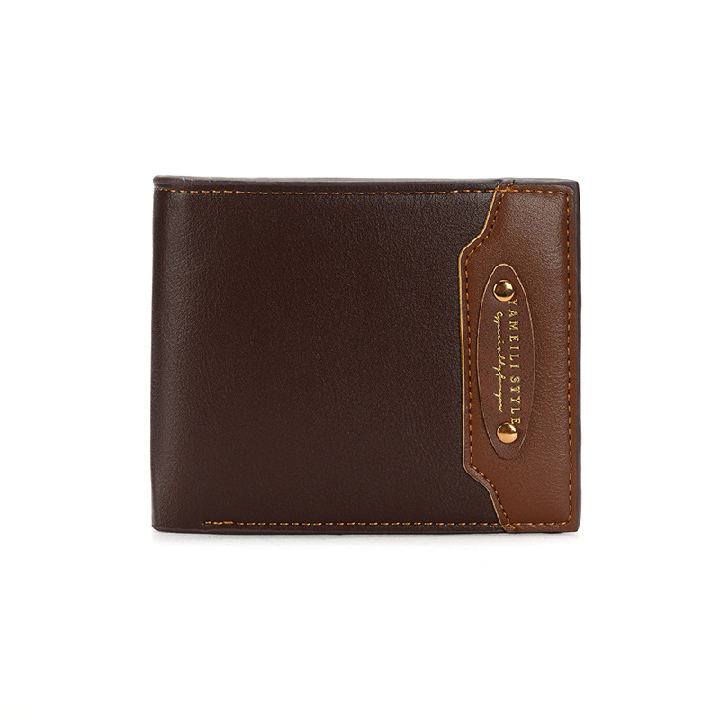 Designer men's high-end new wallet fashionable and casual lychee patterned soft leather retro and practical multiple card slots large capacity sm