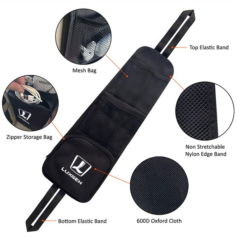 Car Seat Organizer Auto Seat Side Storage Hanging Bag Multi-Pocket Drink Holder Mesh Pocket For Luxgen U6 U7 5 7 Car Accessories