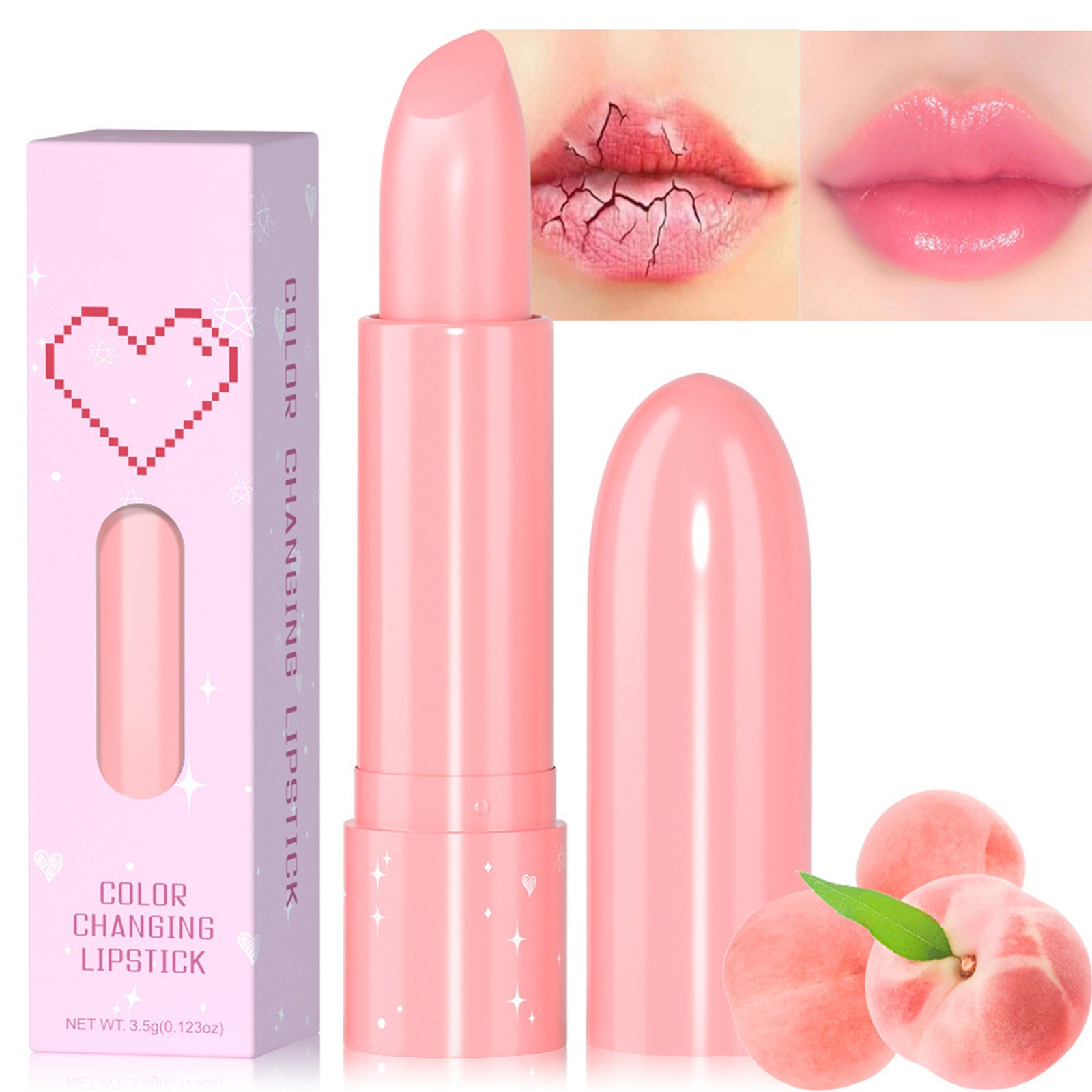 Lip Glow Fruit Flavored Color Changing Lipstick Moisturizing 6 Color Lipstick Temperature Dried Flower Halloween Makeup Kids