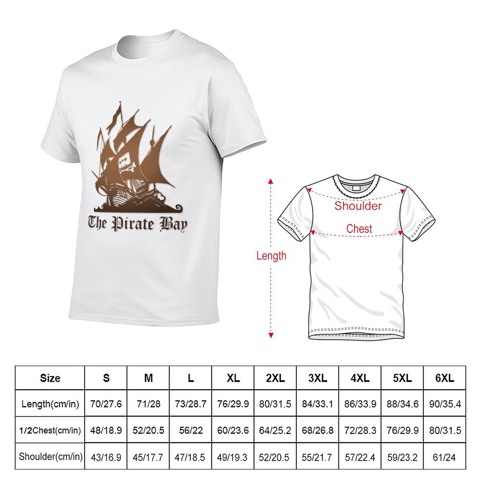 The Pirate Bay TShirt shirts graphic tees vintage clothes custom t shirt oversized t shirt men clothes