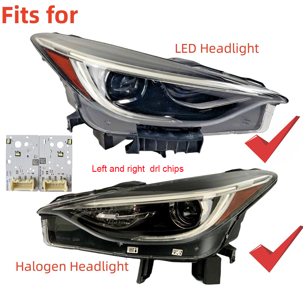 Daytime Running Light Chips For 2016-2019 Infiniti QX30 Halogen Headlight Q30 LED Frontlight B010390-B B010391-B L&R White DRL