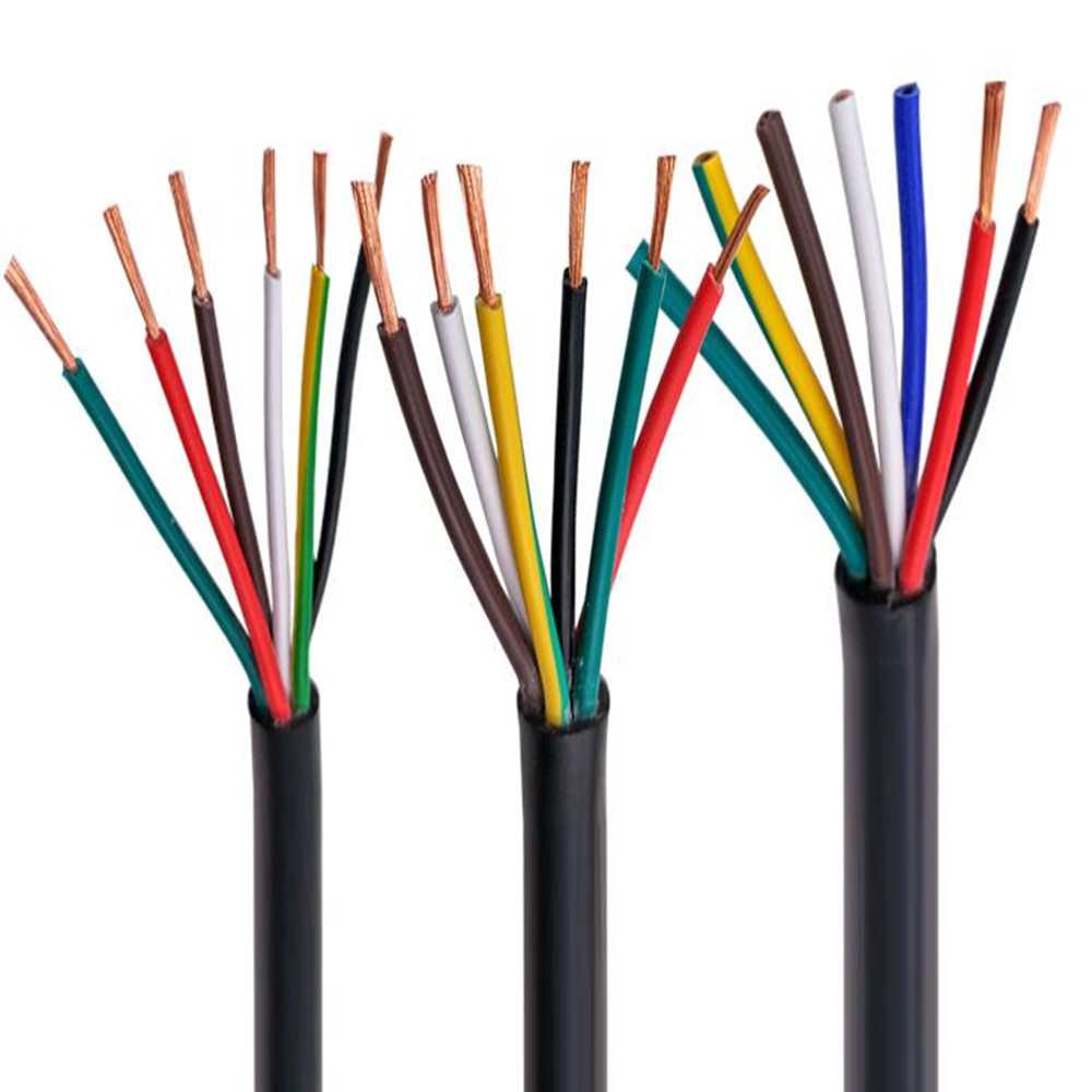 Multicore wire and cable RVV2 core -24 core control signal wire 22AWG 0.3 0.5 0.75mm 1.5mm2 PVC cable