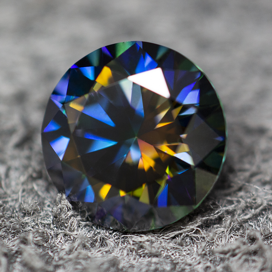 Rainbow-purple Moissanite Loose Stone VVS1 Round Cut 0.5-5.0ct Moissaita Lab Diamonds Positive Pass Tester with GRA Report