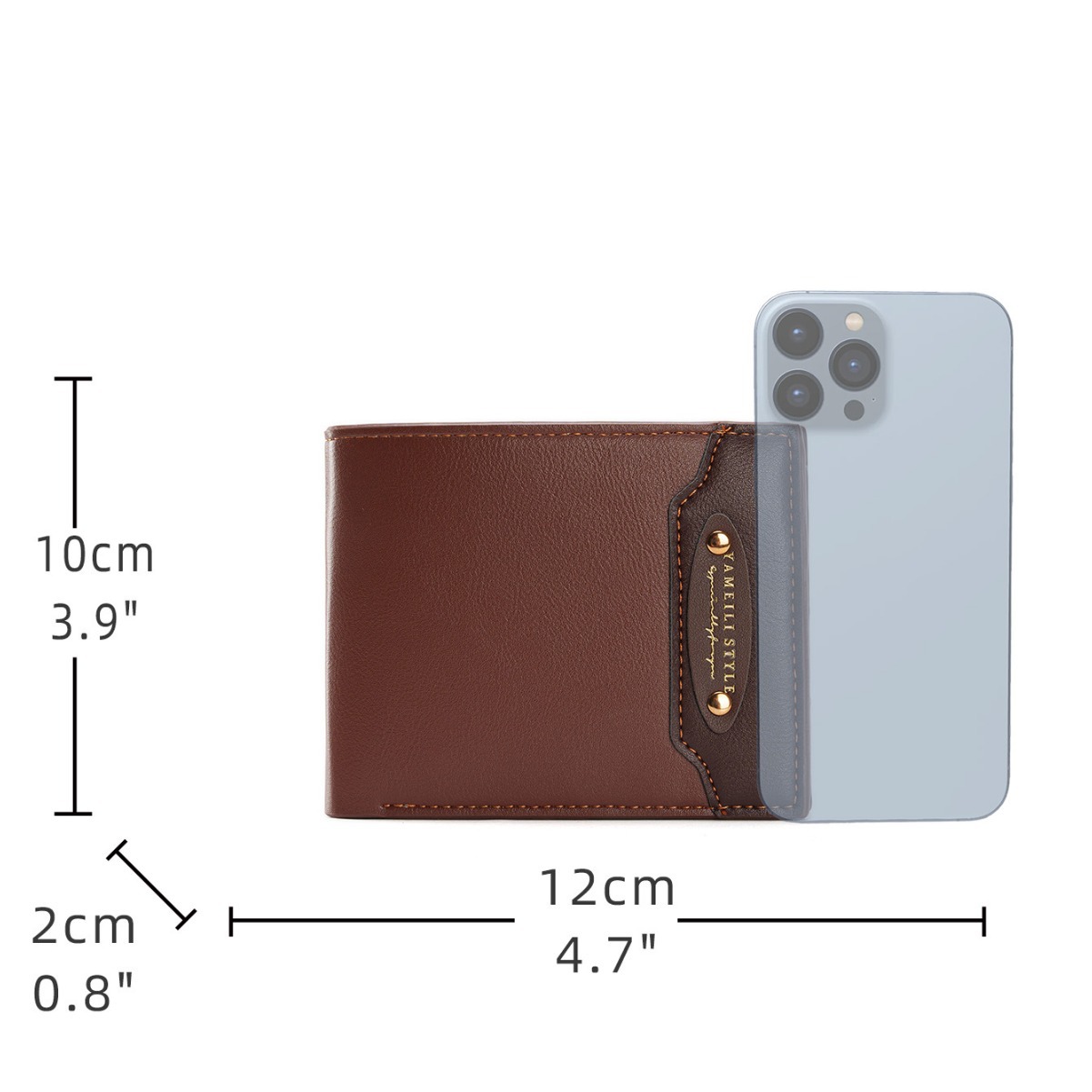 Designer men's high-end new wallet fashionable and casual lychee patterned soft leather retro and practical multiple card slots large capacity sm