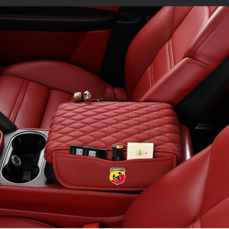 New ! Luxury leather Car Center Console Protector Cover Storage Pocket For Fiat Punto Abarth 500 Stilo Ducato Palio Bravo Doblo
