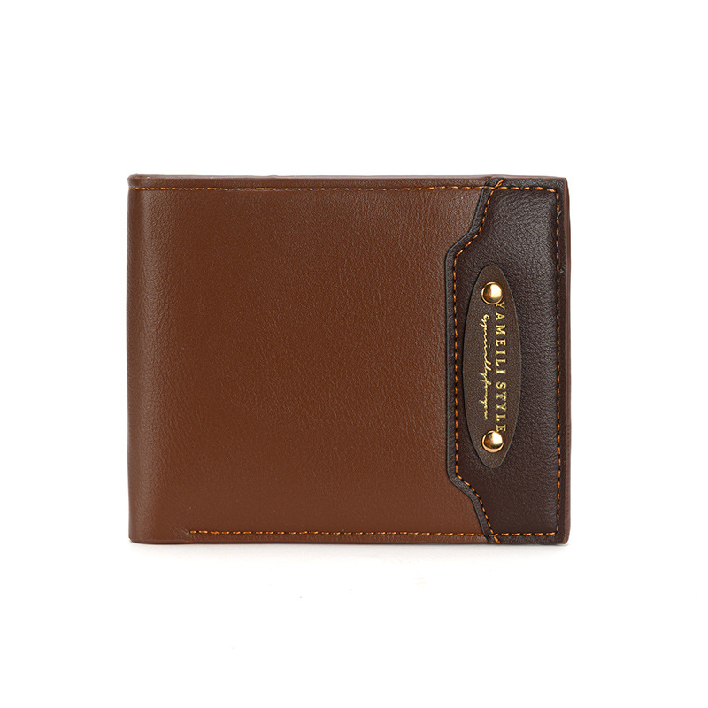 Designer men's high-end new wallet fashionable and casual lychee patterned soft leather retro and practical multiple card slots large capacity sm