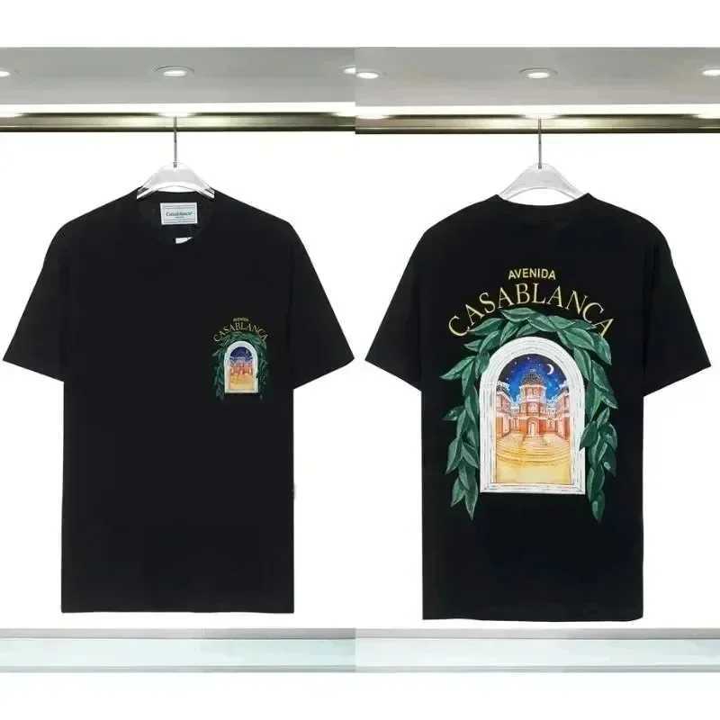 Men's T-Shirts Summer cotton T-shirt Moroccan Wonderland printed mens T-shirt Summer women short-slved top casual T240522
