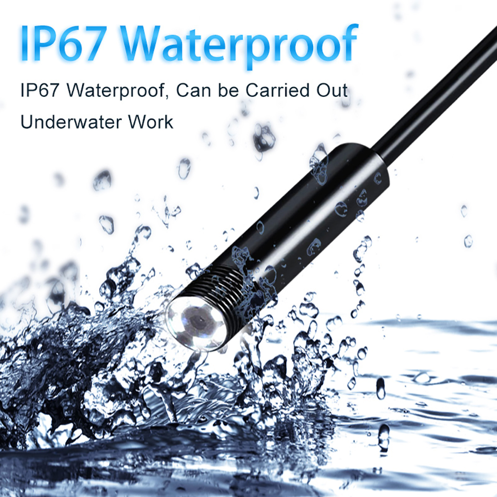 720P 8mm Industrial Endoscope Camera 3IN1 for Android/Type-C/PC USB IP67 Waterproof Lens Rigid Cable Borescope Inspection