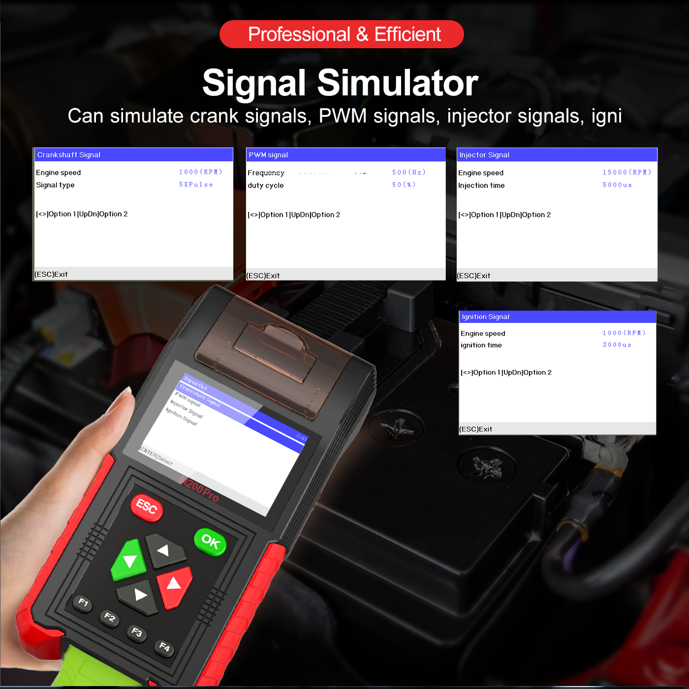 JDiag M200 Pro Motorcycle Diagnostic Tool Support ECU Remapping&programming Battery Tester Automotive Testing M200 M300 M100 PRO