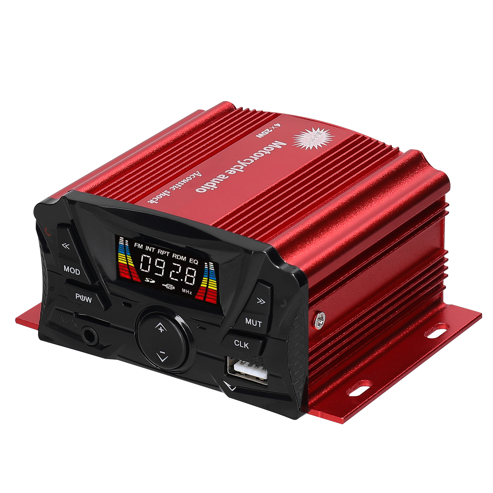 Bluetooth Motorcycle Stereo Speaker Anti-Theft Alarm System MP3 Player TF AUX FM Radio USB Motorcycle Audio Sound System