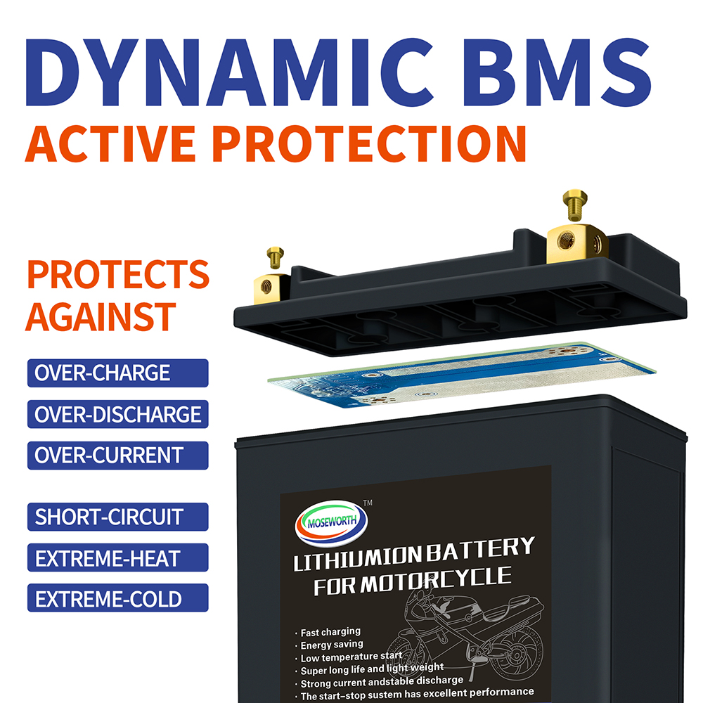 30L-BS 12V Motorcycle Battery with BMS LiFePO4 lithium Portable Rechargeable Battery Jump Starter For Electric Moped ATV UTV