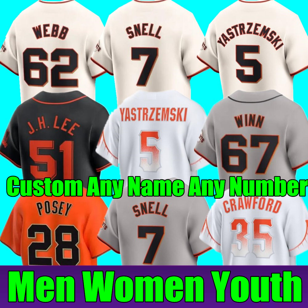 2024 Custom S-4XL Jung Hoo Lee Baseball Jersey Flores San Francisco David Villar Webb Conforto Estrada LaMonte Wade Jr. Sabol Giants Yastrzemski Pos