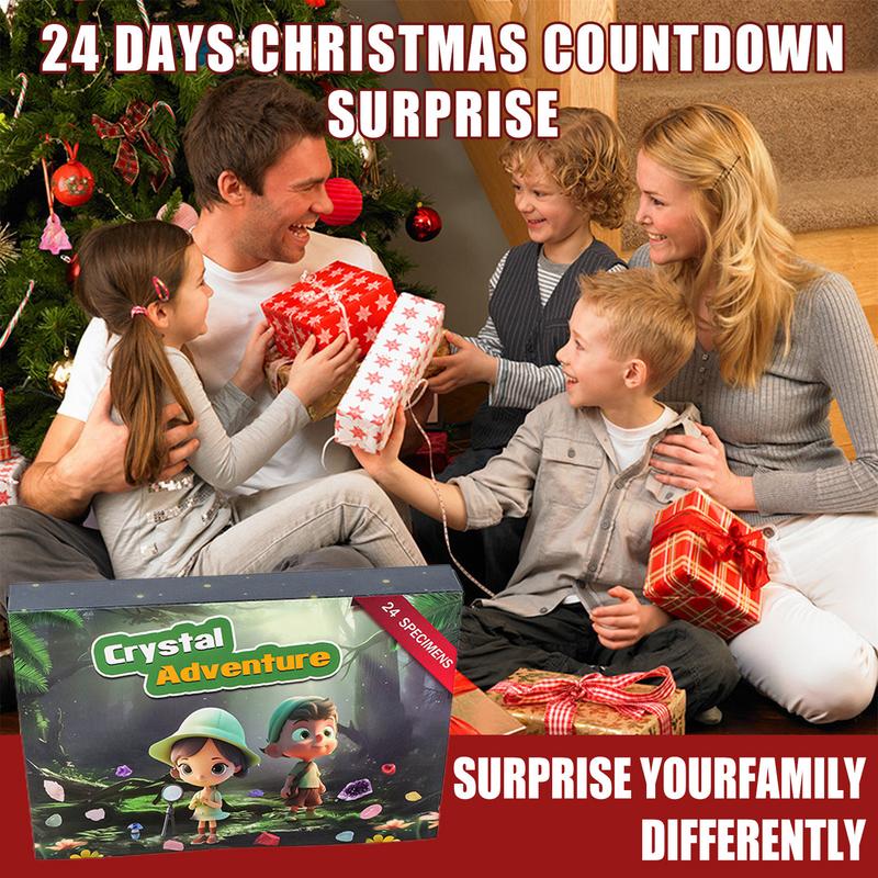 Stone Advent Calendar Countdown 24 Days Crystal Holiday Advent Calendar Natural Stone Countdown Calendar Rock Collection