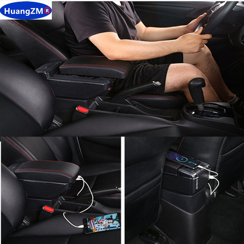 For Ford Fiesta Armrest box For Ford Fiesta MK7 Car Armrest 2009-2017 Storage box Interior details Accessories easy installation