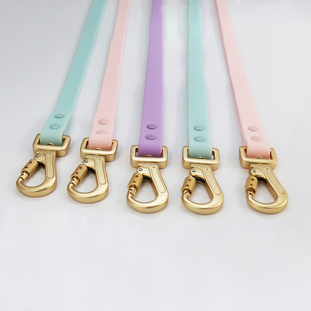 Waterproof Colorful Dog Collar Leash Set,Heavy Duty Adjustable Buckle PVC Dog Collar & Safety Auto-Lock Carabiner Leash for Dogs