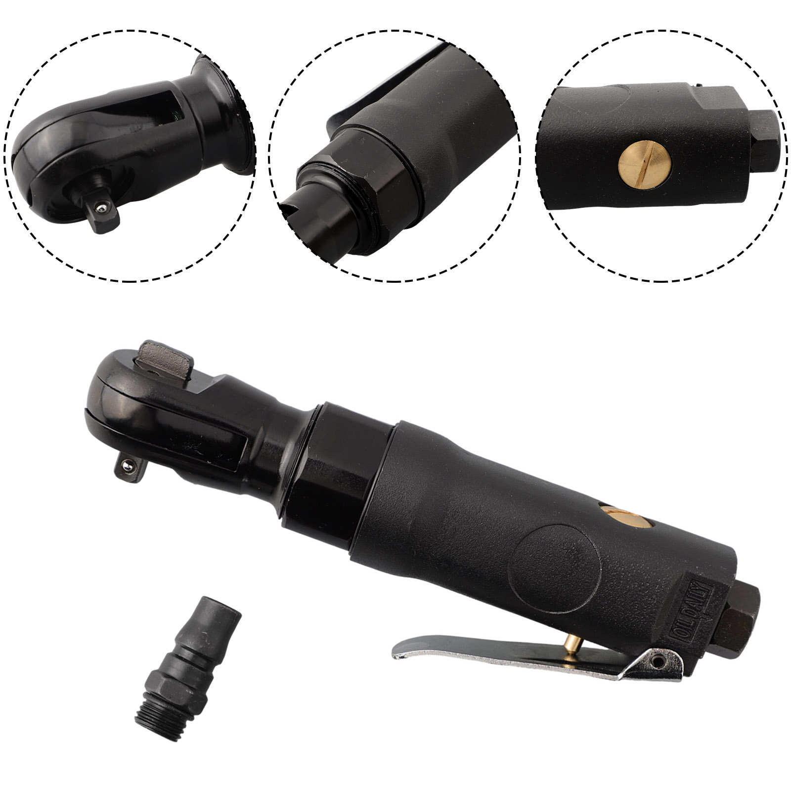 1pcs 1/4Inch Straight Shank Pneumatic Air Ratchet Wrench Professional High Torque For Repair Workshop Equipment Air Tools