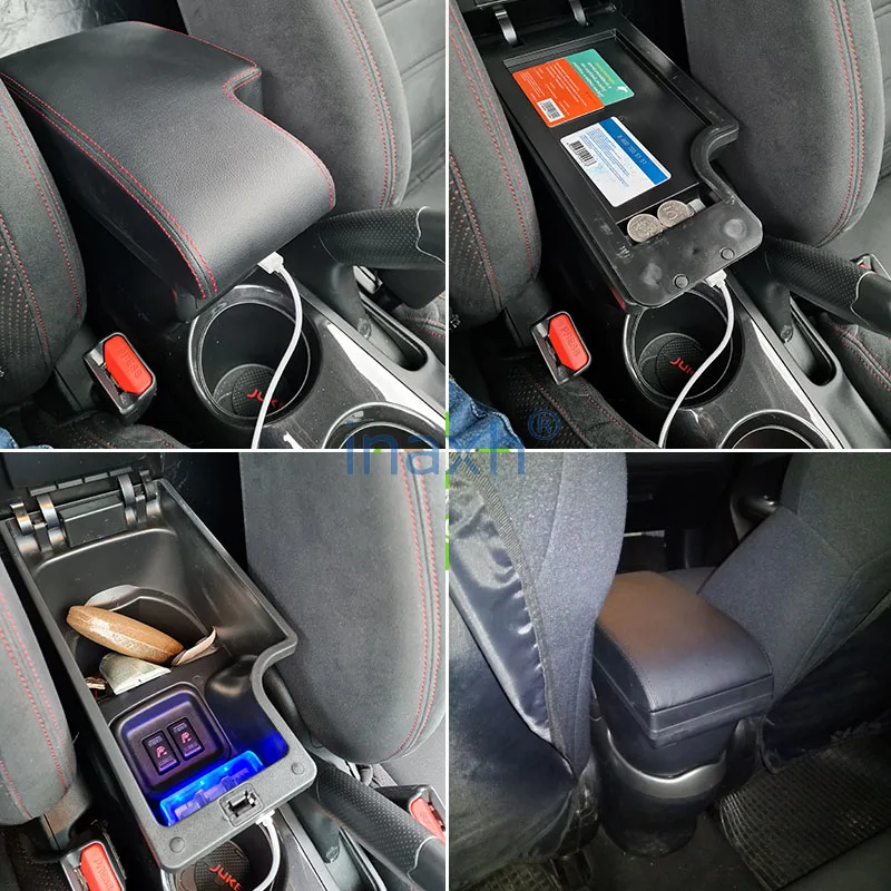 For NISSAN juke Armrest box For Infiniti ESQ Car armrest 2010-2019 accessories interior details storage box Retrofit parts USB