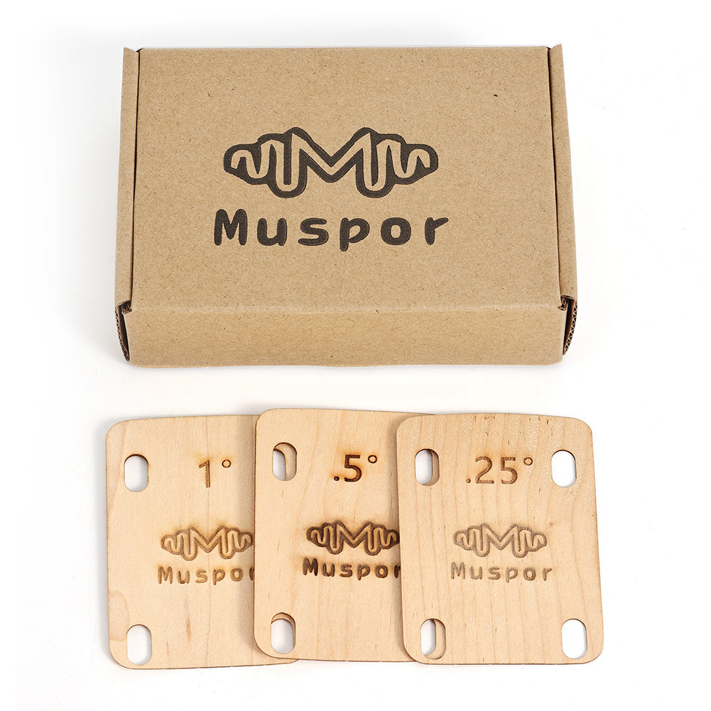 3 Pcs Electric Guitar Neck Shims Maple Plate 0.25 0.5 1 Degree Replacement Parts For Guitars With A Tune-o-matic Bridge