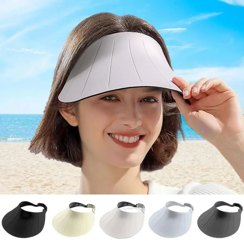 Open Top Hat Summer Sun Visor Hat For Women Anti-UV Breathable Lightweight Large Brim No Trace Lightness Hat For Climbing 240522