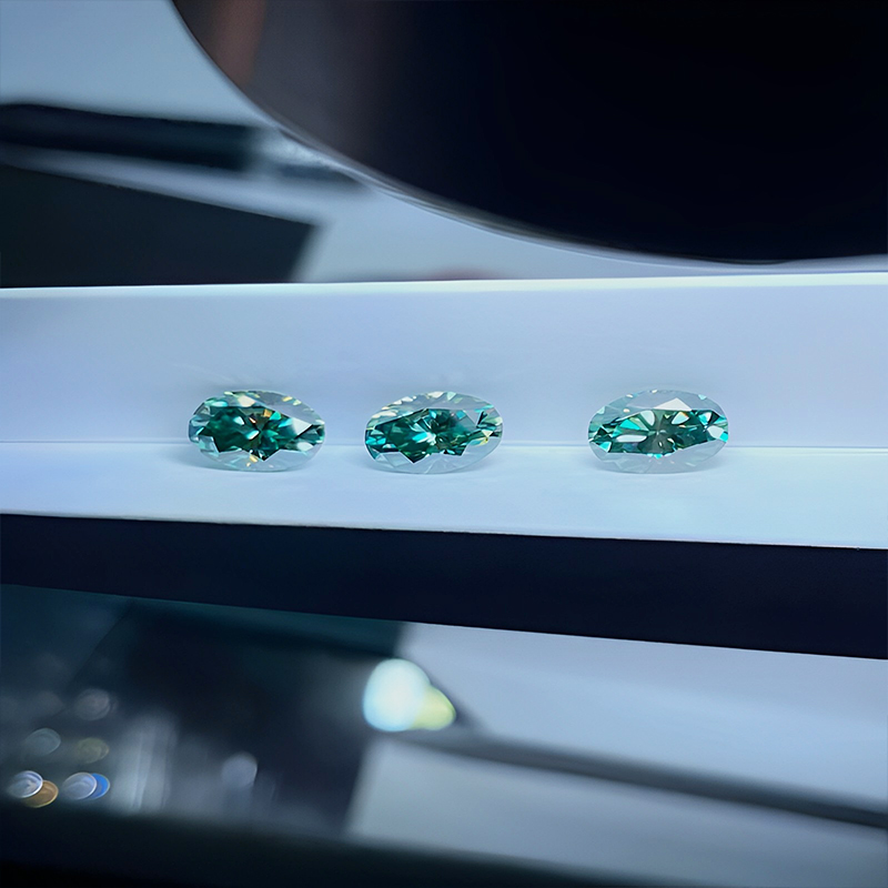 DJMAX 1-3CT Oval Cut Loose Moissanite Stones Blue Green Top Quality Moissanites Shining Fine Jewelry Lab Grown Diamonds