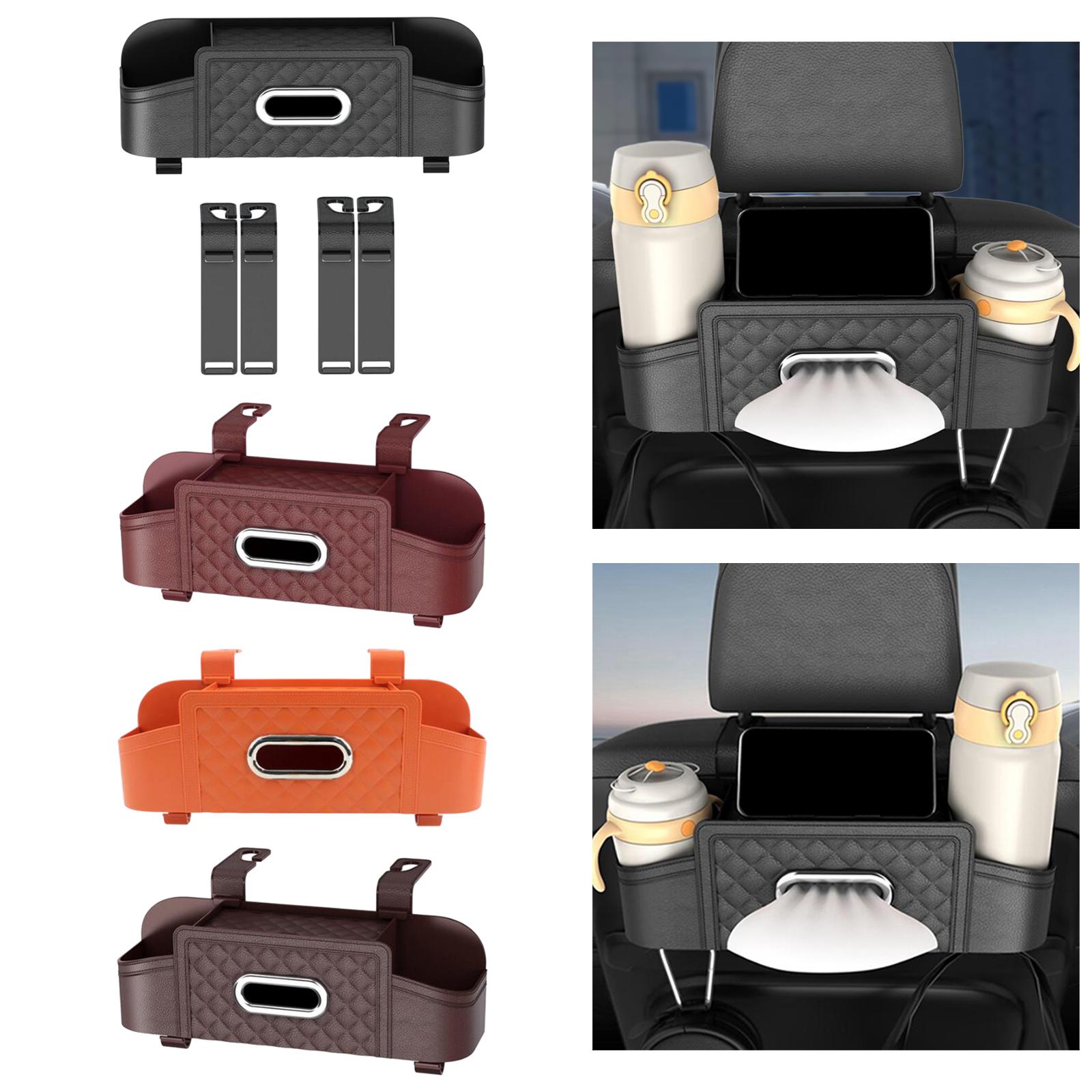 Car Backseat Organizer Tissue Box Automotive Accessories under Seat Auto Back Seat Paper Bag Cup Holder Seat Back Storage Box