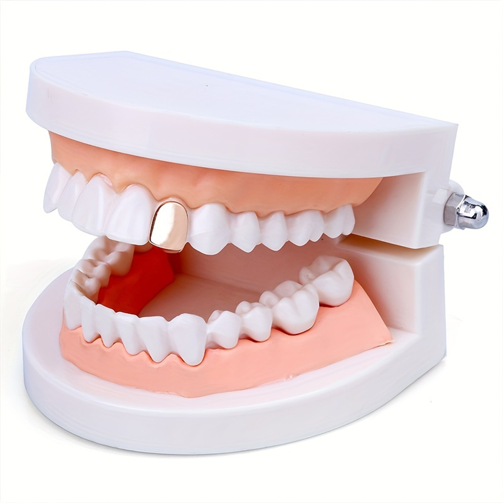 Gold Steel Teeth Cap - Great for Cosplay and Hip Hop fans