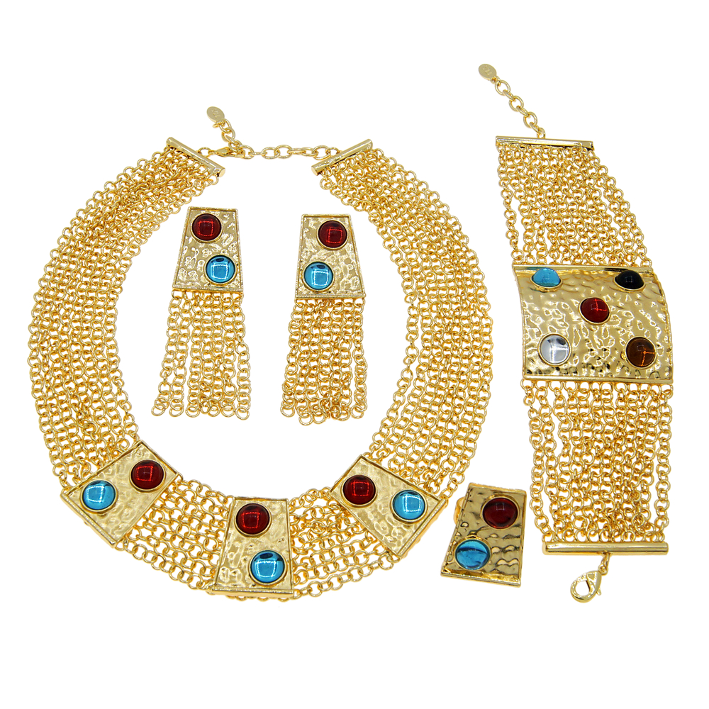 Jewelry Sets For Women Italian Gold Plated Handmade Chain Luxury Necklace Bracelet Set Luxury Wedding Necklace For Women Gift
