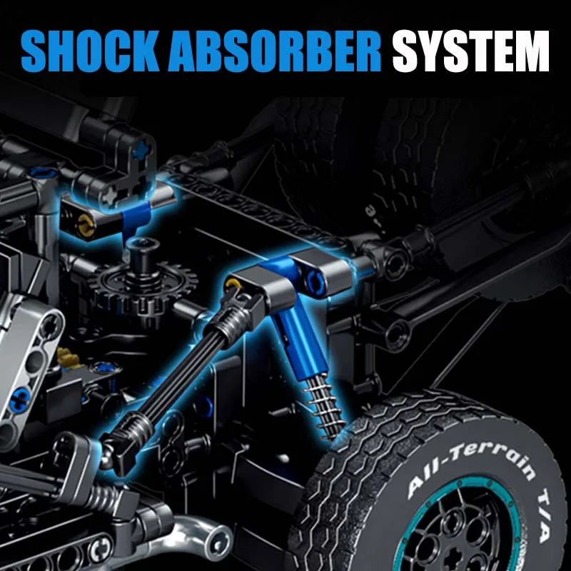 Technical Remote Control Motor Racing Car Building Blocks 1:14 Scale Conqueror Off-road Vehicle Bricks Toys For Children Gifts