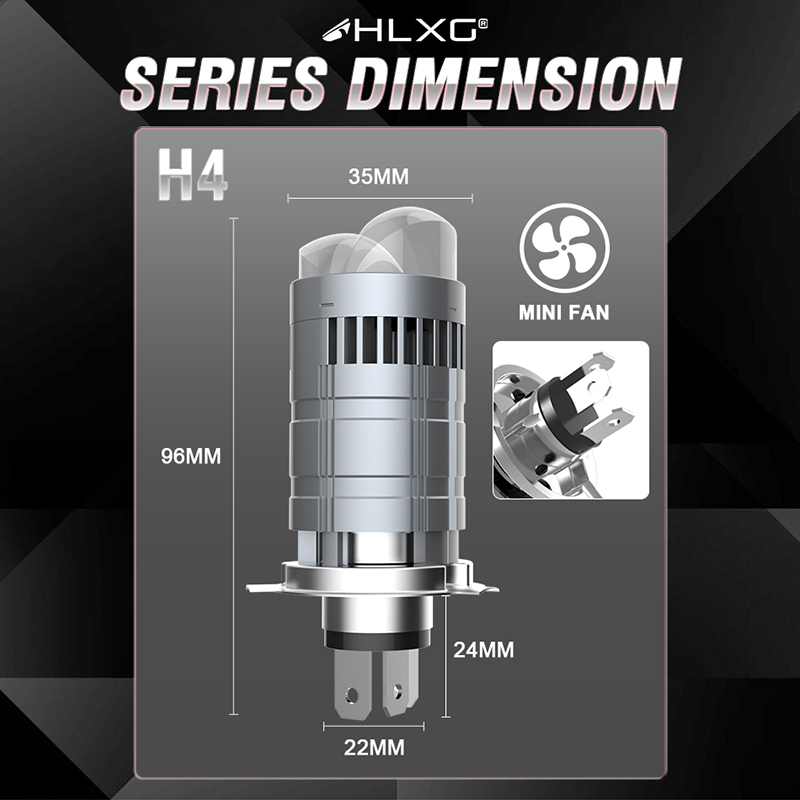 Bi LED H4 Projector Lens 300000LM Mini Car Bulb 600W Canbus Auto Motorcycle Turbo Lamps Dual High Low Beam 12V 24V 32V Plug&play