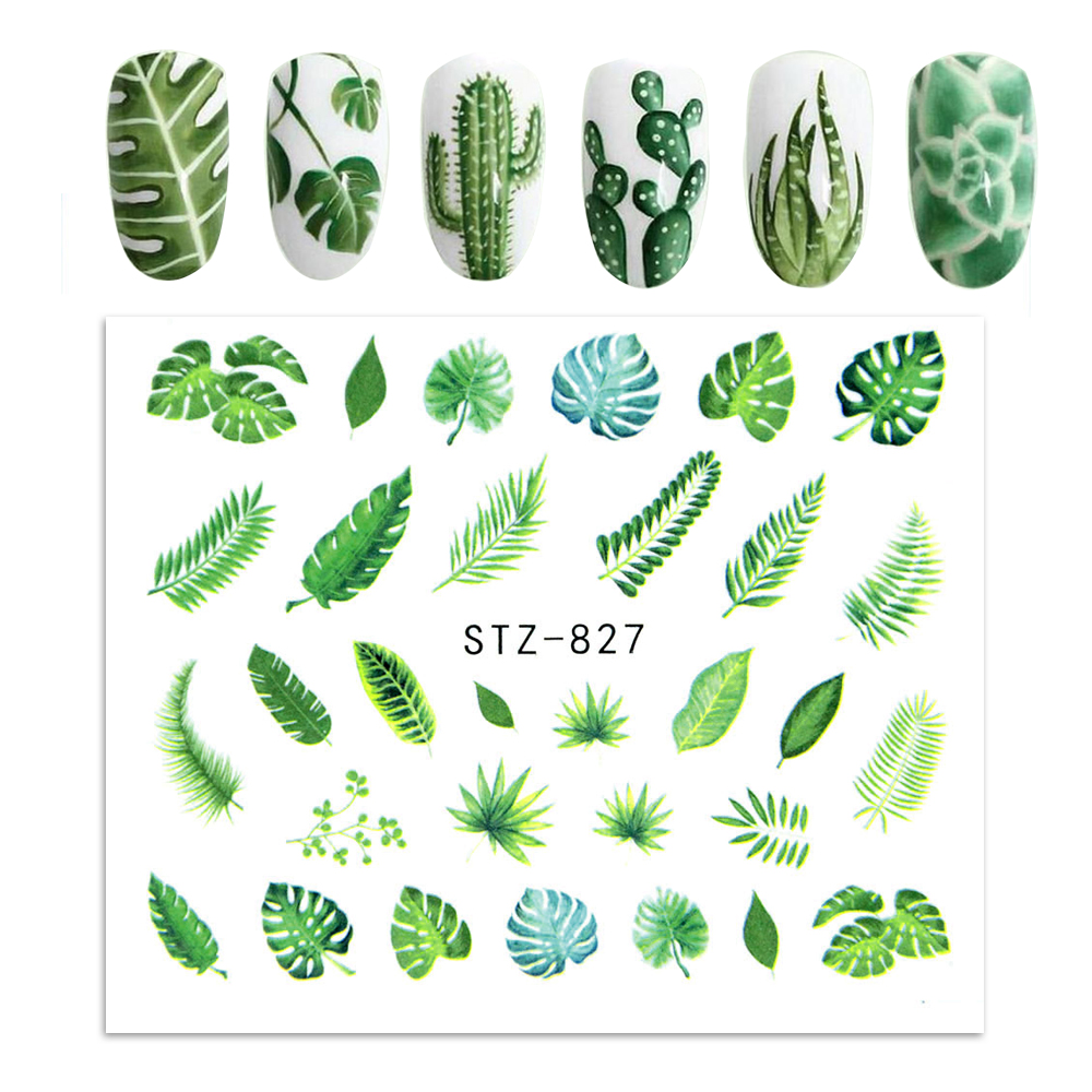 Maple Leaf Nail Stickers Nail Decal Flower Summer Nail Stickers Water Transfer Watermark Manicure Designer Deco Nail Art