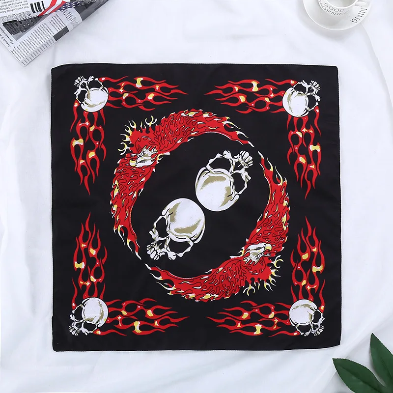 55*55cm Polyester Pirates Skull Leaves Reggae Bandanas Men Hiphop Headband Headscarf Women Neckerchief Headwear Handkerchief