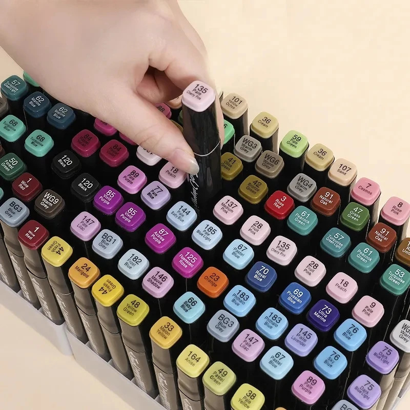 Kids Drawing Toys Double Headed Art Marker Pen Set for Draw Sketching Alcohol Oily Based Markers Graffiti Manga Supplies 240522