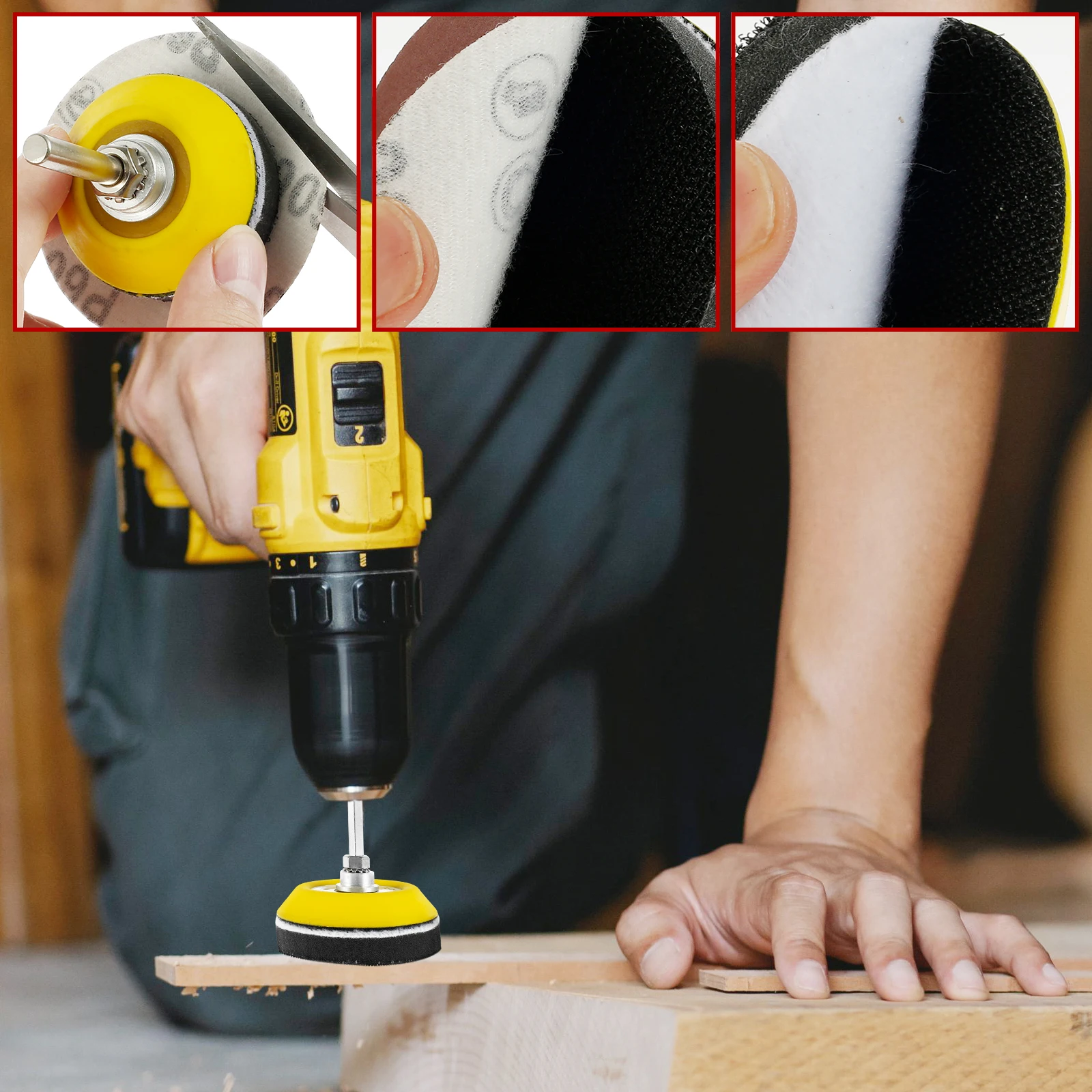 120Pcs 3inch Round Sand Paper Rotary Tool Accessories Sandpaper Discs Set with Durable Sanding Pad Sand Paper For 80-3000 Grits