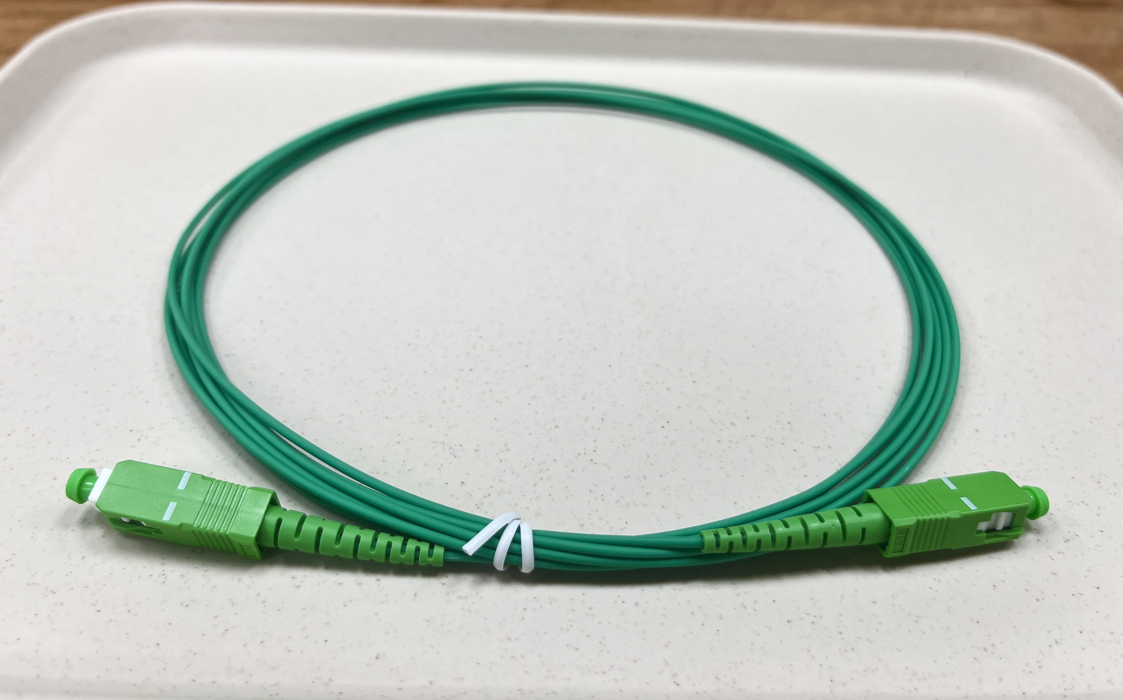 FASO 50 Pcs 4 Meter SC/APC-SC/APC Singlemode G657A2 Simplex 1.6mm Diameter Green Fiber Optic Path Cord For France