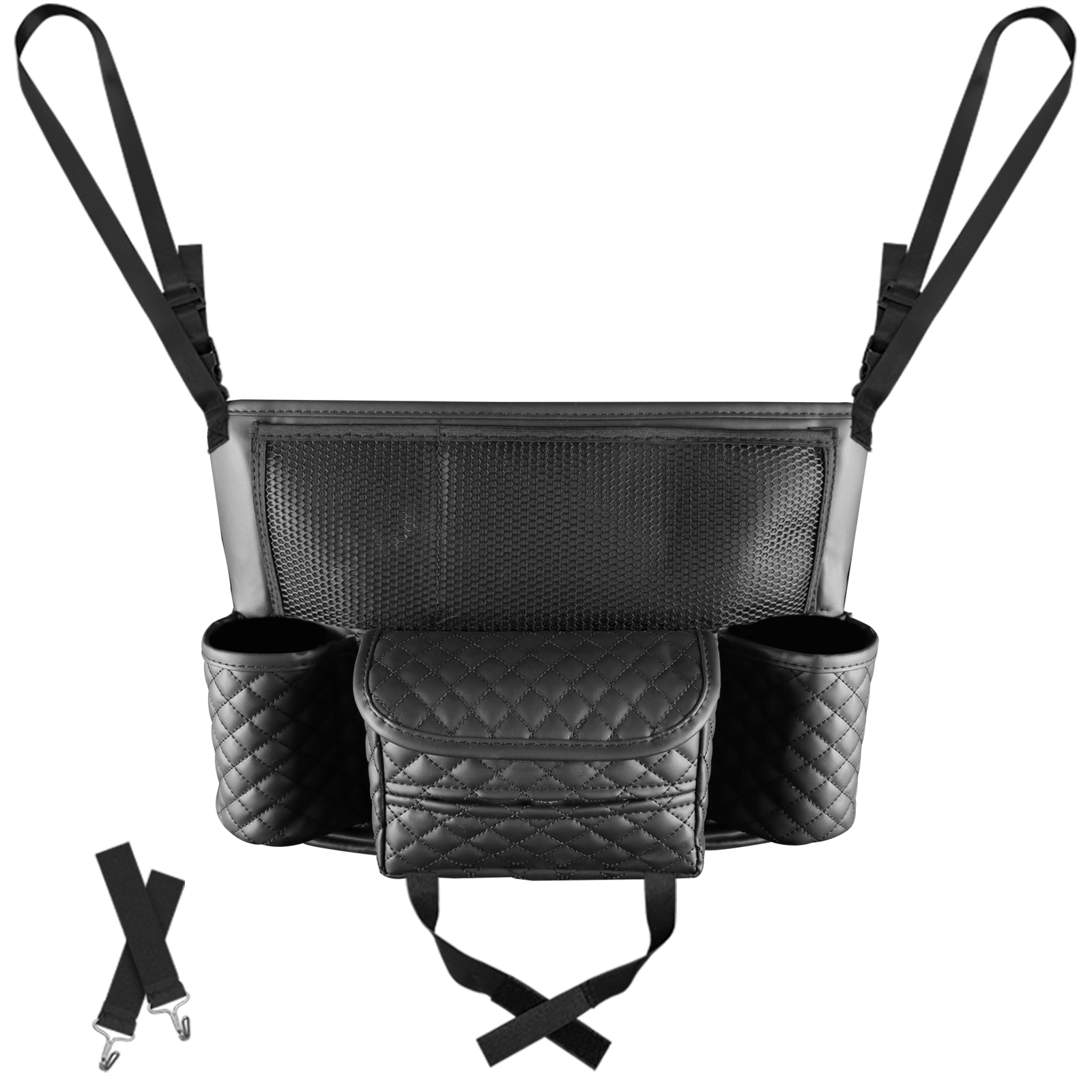 Car Seat Middle Hanger Leather Storage Bag Luxury Auto Handbag Holder Between Seats Tissue Water Cup Pockets Stowing Tidying