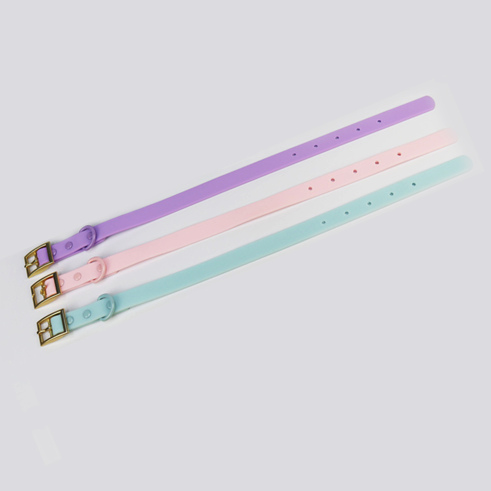 Waterproof Colorful Dog Collar Leash Set,Heavy Duty Adjustable Buckle PVC Dog Collar & Safety Auto-Lock Carabiner Leash for Dogs