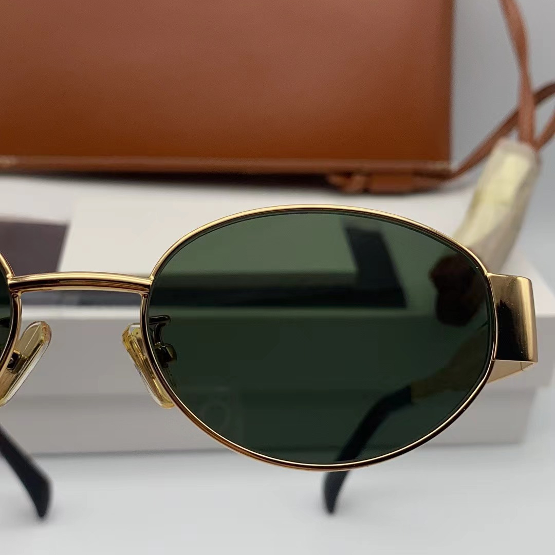 2024 Stylish Small Oval Mirror Sunglasses for Women Durable Luxury Brand Designer Eye Mask Morden for Women Alloy Black UV400