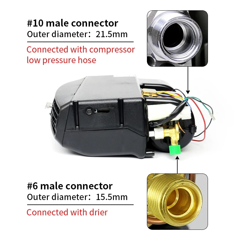 Universal A/C Under Dash Evaporator Assembly Unit Air Conditioner 24V 12V for Tractor Van Pickup Vintage Car Caravan Trailer