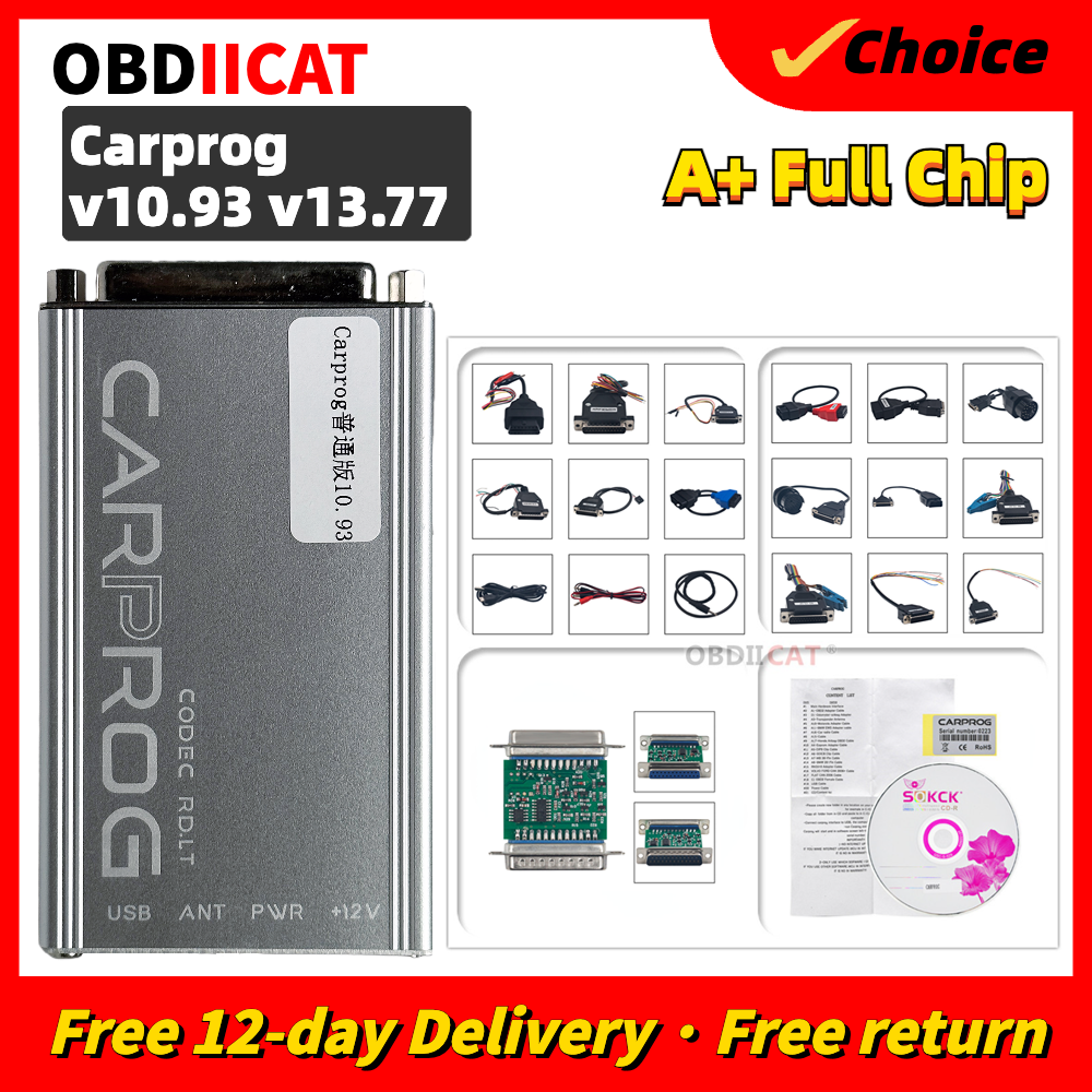 Carprog 13.77 Full Adapters Carprog V8.21 Online Car Prog 10.93 For Airbag/Radio/IMMO ECU Repair Tool Adapter Programmer