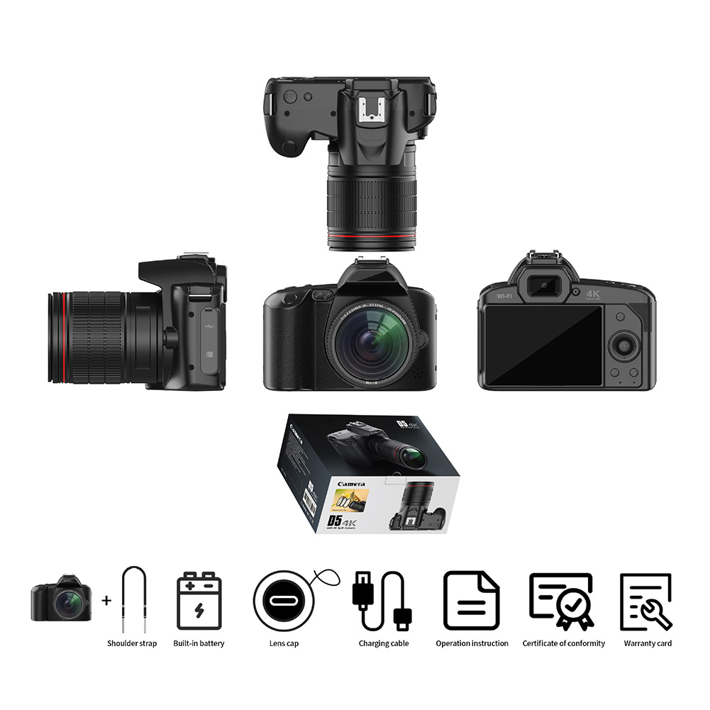 Video Camera 4K Recording Camera Digital Shoot Camera With 16X Digital Zoom 4K Dual Lens Professional Camcorder
