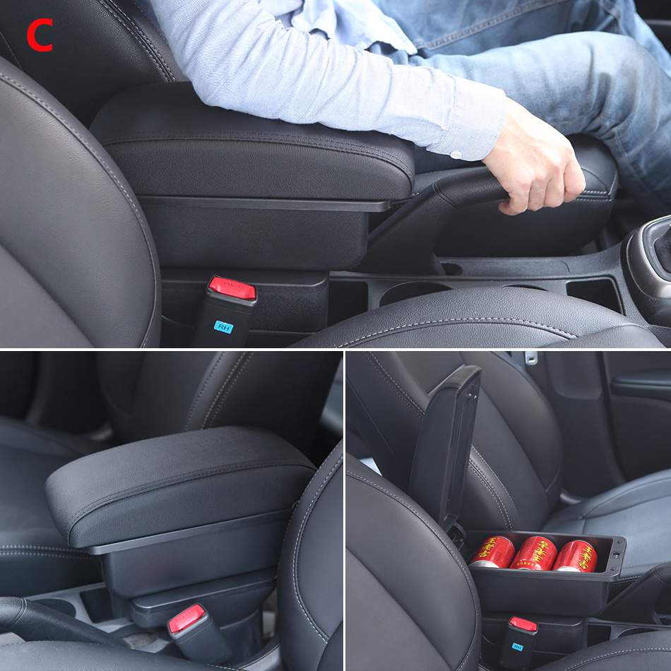 For Opel Corsa D Armrest box For Opel Corsa Car armrest backrest Interior parts storage box Retrofit parts Car accessories