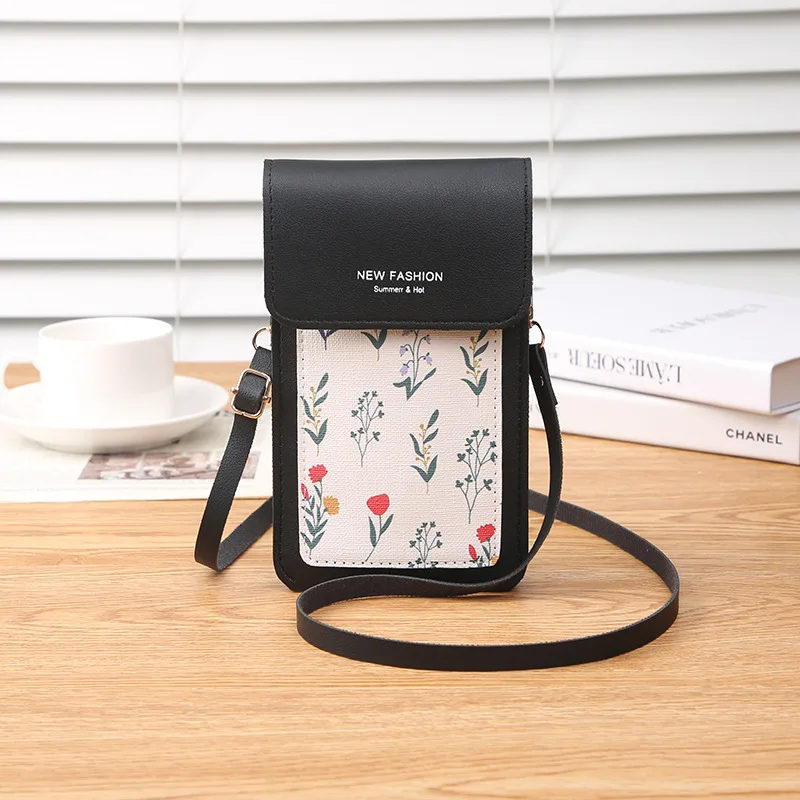 New Touchable Screen Phone Bag Girls One Shoulder Crossbody Small Bag Small Mini Printed Women's Backpack Charging Hole