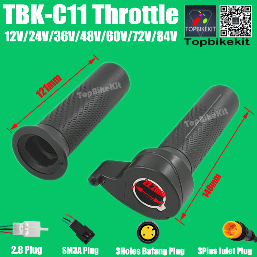 T Ebike Bafang Motor Throttle Julet WP/2.8/SM/Higo Plug Ebike Twist Grip throttle for Bafang Mid Motor 22.2mm Handlbar
